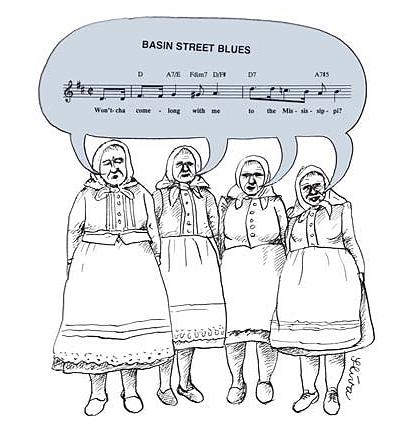 Cartoon: Basin Street Blues (medium) by Jiri Sliva tagged blues,music,basin,street