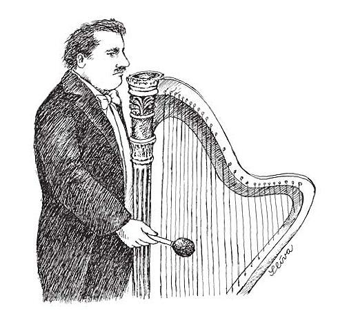 Cartoon: Harp (medium) by Jiri Sliva tagged music,harp