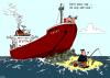 Cartoon: vessel grounding (small) by pilot tagged ship,boat,vessel,sea,pilot,pilotage,island