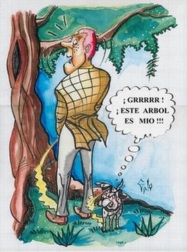 Cartoon: THE DOG RIGHTS (medium) by huemulin tagged galo,huemulin,jaime,huerta,chile,comics