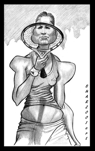 Cartoon: Dinara Safina (medium) by shar2001 tagged safina,dinara,caricature,tennis,russia