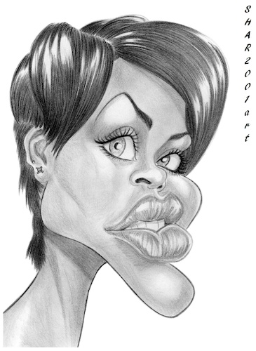 Cartoon: Rihanna (medium) by shar2001 tagged rihanna,caricature