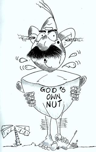 Cartoon: Gods Own Nut (medium) by mindpad tagged kerala,gods,own,country,satire