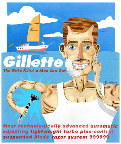 Cartoon: gillette (medium) by rasmus juul tagged shaving,