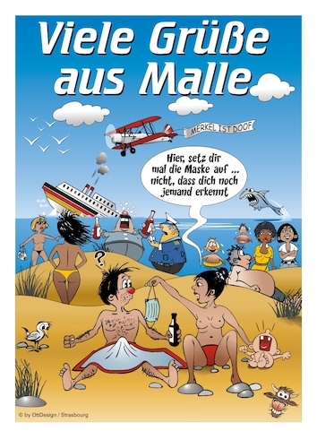 Cartoon: Grüße aus Malle (medium) by BARHOCKER tagged mallorca,urlaub