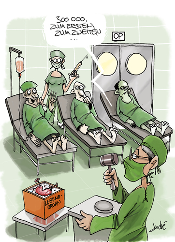 Cartoon: Organhandel (medium) by andre sedlaczek tagged organspende,organhandel,spender,organspende,organhandel,spender