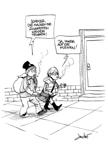 Cartoon: Tabaksteuer (medium) by andre sedlaczek tagged tabaksteuer,rauchen,zigaretten