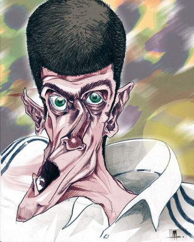 Cartoon: Novak Djokovic (medium) by Mattia Massolini tagged serbia,caricature,novak,djokovitc,tennis,player