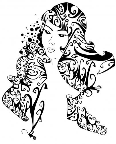 Cartoon: Curly woman complete (medium) by Playa from the Hymalaya tagged curly,woman