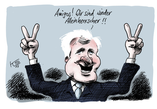 Cartoon: Alleinherrscher (medium) by Stuttmann tagged csu,seehofer,bayern