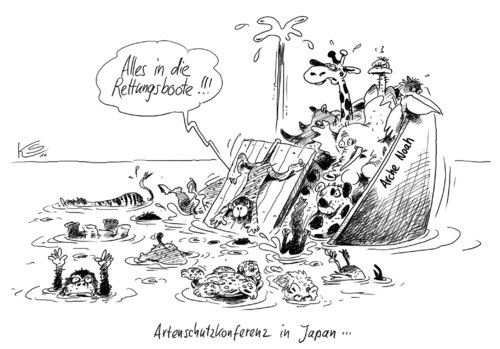 Cartoon: Artenschutz (medium) by Stuttmann tagged artenschutzkonferenz,artenschutzkonferenz,artenschutz,tiere,schutz,tierschutz,arten,artensterben,japan