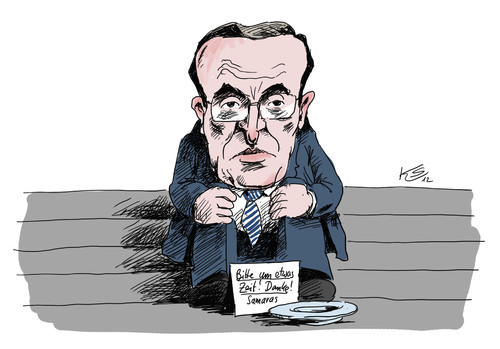 Cartoon: Bitte! (medium) by Stuttmann tagged samaras,griechenland,eurokrise