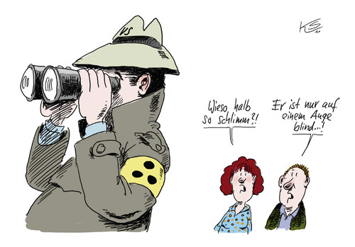 Cartoon: Blind (medium) by Stuttmann tagged rechtsterror,verfassungsschutz