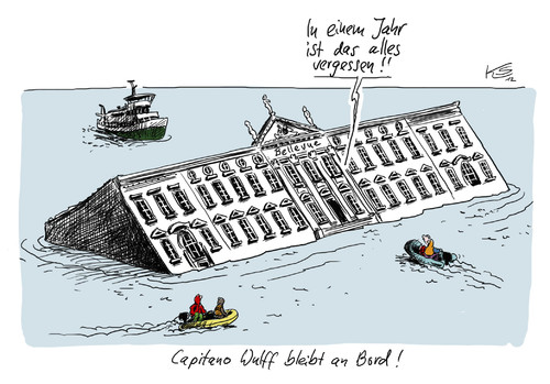 Cartoon: Capitano (medium) by Stuttmann tagged diekmann,capitano,bildbellevue,maschmeyer,geerkens,concordia,wulff,privatkredit