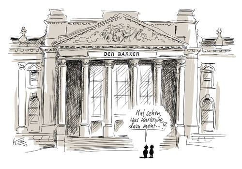 Cartoon: Den Banken (medium) by Stuttmann tagged karlsruhe,bvg,banken