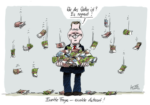 Cartoon: Exakte Antwort (medium) by Stuttmann tagged privatkredit,wulff