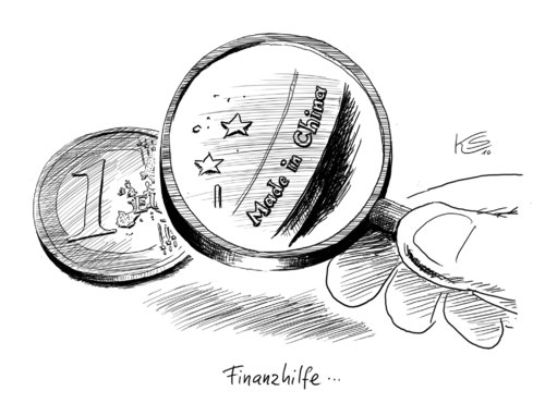 Cartoon: Finanzhilfe (medium) by Stuttmann tagged china,euro,euro,china