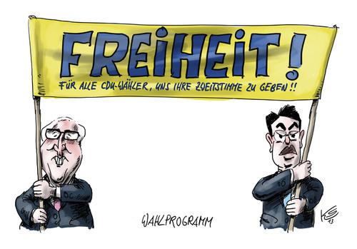 Cartoon: Freiheit (medium) by Stuttmann tagged wahlen,bundestagswahl,2013,fdp,brüderle,rösler,zweitstimme