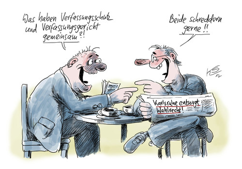 Cartoon: Gemeinsam (medium) by Stuttmann tagged verfassungsschutz,bvg,verfassungsgericht,karlsruhe