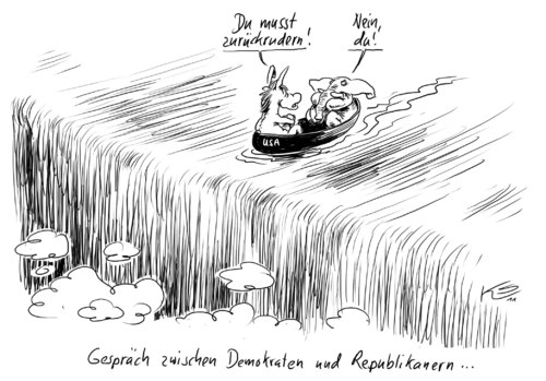 Cartoon: Gespraech (medium) by Stuttmann tagged republikaner,demokraten,usa