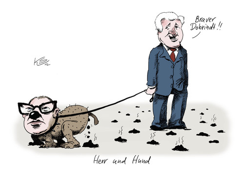 Cartoon: Herr und Hund (medium) by Stuttmann tagged csu,seehofer,dobrindt