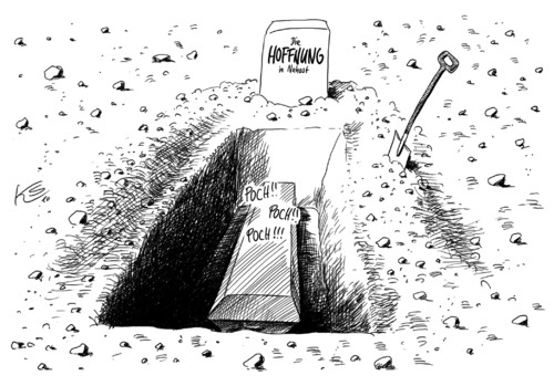 Cartoon: Hoffnung (medium) by Stuttmann tagged nahost,nahost,krieg,militär,hoffnung,grab,beerdigung,ende,kriegsende