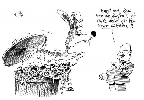 Cartoon: HRE-Eier (medium) by Stuttmann tagged hre,hypo,real,estate,wirtschaftskrise,banken,enteignung,verstaatlichung,steinbrück,ostern,osterhase,bürgschaften