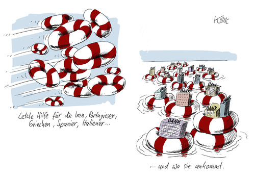 Cartoon: Letzte Hilfe (medium) by Stuttmann tagged spanien,griechenland,italien,portugal,banken,milliardenhilfen,rettungspaket,sparkurs,finanzkrise,eu,europa
