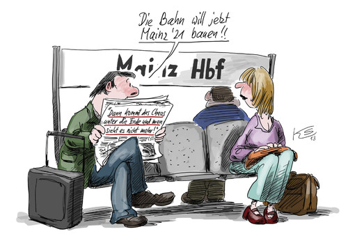 Cartoon: Mainz 21 (medium) by Stuttmann tagged mainz,deutsche,bahn
