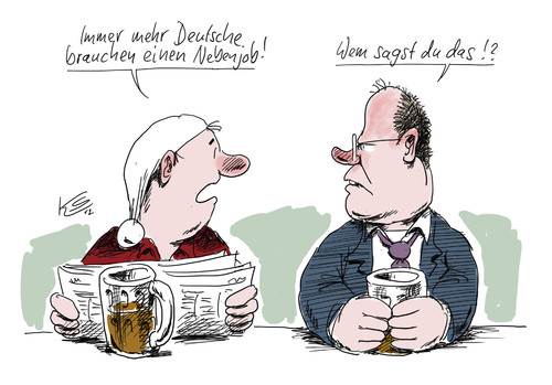 Cartoon: Nebenjob (medium) by Stuttmann tagged nebenjob,steinbrück,vorträge,honorare