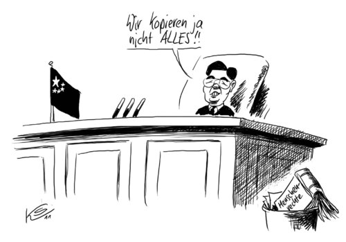 Cartoon: Nicht Alles (medium) by Stuttmann tagged alles,gericht,kopieren,menschenrechte,alles,gericht,menschenrechte