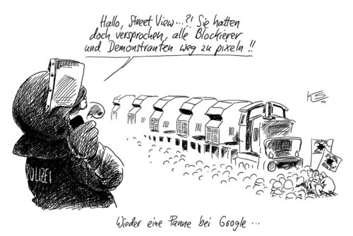 Cartoon: Panne (medium) by Stuttmann tagged castor,ebdlager,wendland,akw,atommüll,google,street,view,castor,endlager,wendland,akw,atommüll,google street view,atomkraft,atomkrafwerk,google,street,view