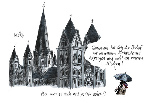 Cartoon: Positiv (medium) by Stuttmann tagged kirche,tebartz,van,elst,bischof,limburg,kirchensteuer