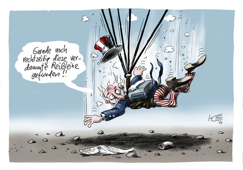 Cartoon: Reissleine (medium) by Stuttmann tagged tea,party,usa,shutdown,obama