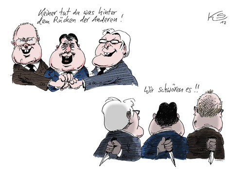 Cartoon: Schwur (medium) by Stuttmann tagged steinmeier,steinbrück,gabriel,spd,kanzler