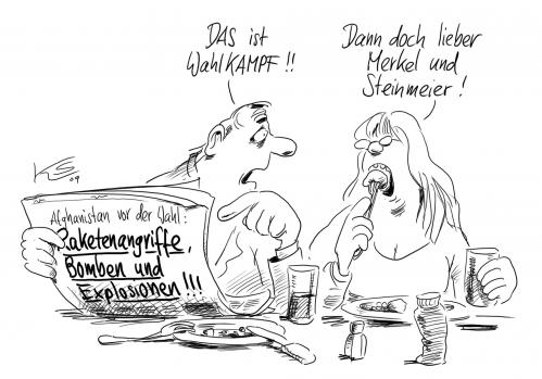 Cartoon: WahlKAMPF (medium) by Stuttmann tagged wahlkampf,merkel,steinmeier,wahlkampf,wahl,wahlen,angela merkel,frank walter steinmeier,angela,merkel,frank,walter,steinmeier