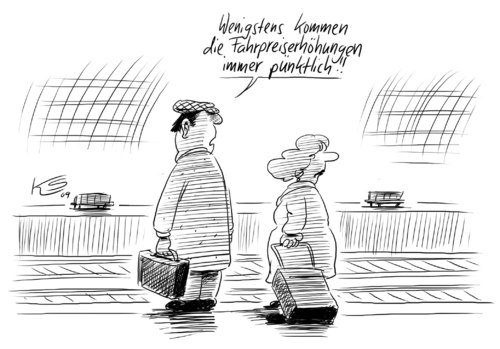 Cartoon: Wenigstens... (medium) by Stuttmann tagged db,deutsche,bahn,fahrpreiserhöhungen,db,deutsche bahn,fahrpreise,fahrpreis,preis,preise,bahn,deutsche