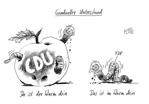 Cartoon: Wurm (medium) by Stuttmann tagged wurm,cdu,fdp,wurm,cdu,fdp