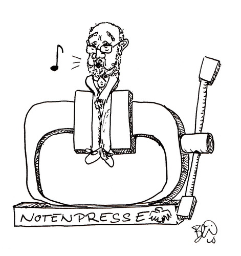 Cartoon: Ökonom unter Druck (medium) by esquirol tagged money,starbatty,volkswirtschaft