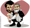 Cartoon: Lula and Ahmadinejad (small) by Toni DAgostinho tagged lula,ahmadinejad