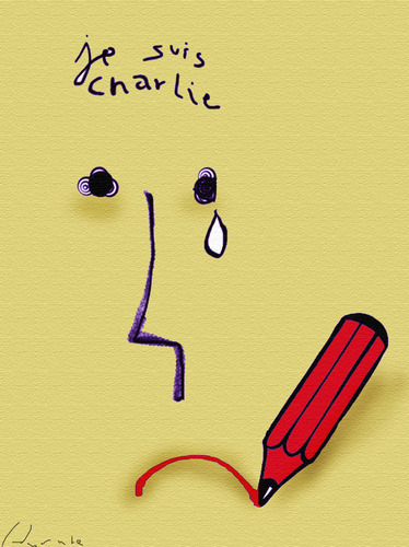 Cartoon: sad (medium) by horate tagged je,suis,charlie