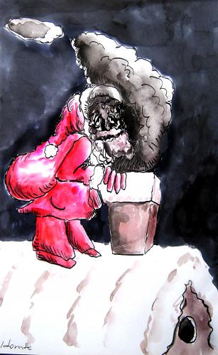 Cartoon: santa smog (medium) by horate tagged smog