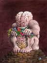 Cartoon: Brain with intestine and dung (small) by ozbek tagged civilisation,environment
