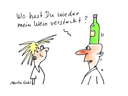 Cartoon: alkohol wein man frau lady man (medium) by martin guhl tagged alkohol,wein,man,frau,lady,wine,relations