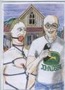 Cartoon: american gothic fake 2 (small) by tobelix tagged grant wood american gothic fake tobelix
