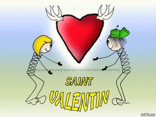 Cartoon: JOYEUSE SAINT VALENTIN (medium) by chatelain tagged joyeuse,st,valentin,