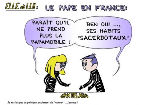 Cartoon: Le PAPE suite (medium) by chatelain tagged humour,le,pape