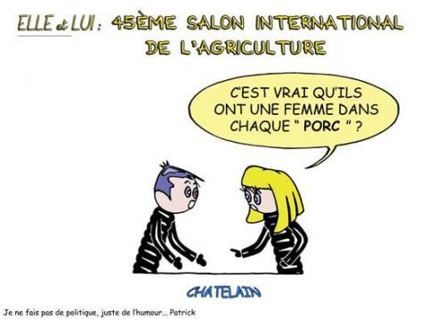 Cartoon: LE SALON... (medium) by chatelain tagged humour,ch,tis,salon,agriculture,patarsort,