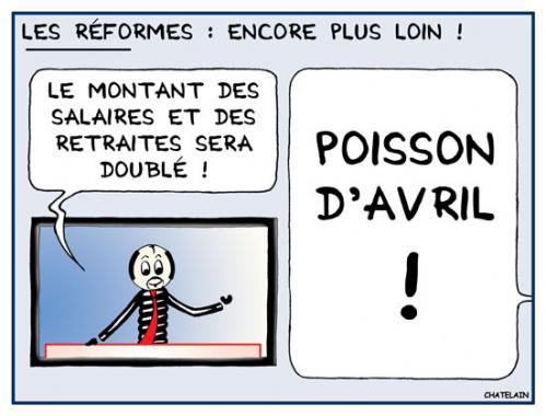Cartoon: LES REFORMES (medium) by chatelain tagged humour,reformes,