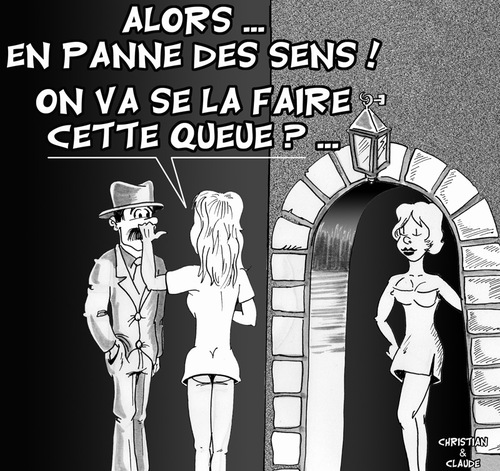 Cartoon: Penurie ... (medium) by CHRISTIAN tagged essence,greves,carburant,panne,queue